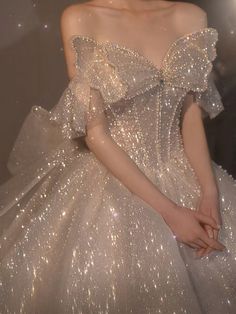 Fancy Cute Dresses, Big Ball Gowns, Big Wedding Dresses, Fantasy Outfits, Forest Aesthetic, Clothes Reference, Gaun Fashion, Wedding Dress Sequin, 파티 드레스