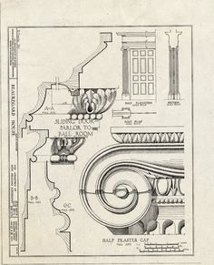 an architectural drawing shows the details of a building