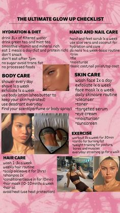 Glow Up Checklist, The Glow Up, Self Confidence Tips, Confidence Tips, Body Care Routine, Summer Glow, Glow Up Tips, Shrink Pores, Body Skin Care Routine