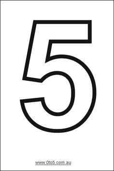 the number five is shown in black and white