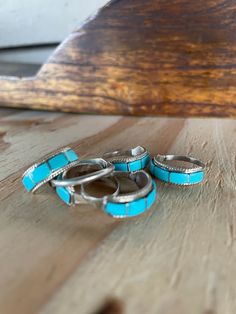 Variated sizing Inlay Turquoise Stacker Ring Inlay Turquoise Jewelry, Artisan Turquoise Ring With Inlay, Luxury, Luxury Turquoise Inlay Ring, Stacker Rings, Turquoise Jewelry, Ring Size, Turquoise, Ring, Turquoise Jewellery