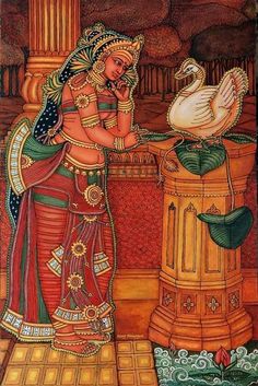 Penting Art, Kerala Painting, Ravivarma Paintings, Worli Painting, Indian Traditional Paintings, Horizontal Painting, Buddha Art Drawing