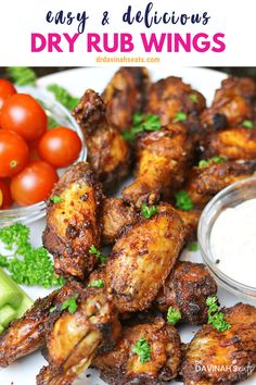 easy and delicious dry rub wings with ranch dressing