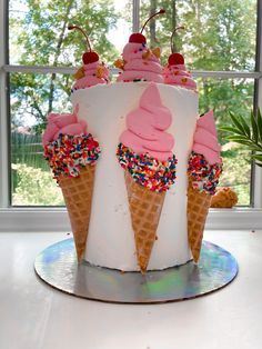 https://linktr.ee/snackshacksugarshack Cone Cake, American Buttercream, Mini Ice Cream Cones, Snack Shack, 2 Tier Cake, Sugar Cones, Ice Cream Birthday Party