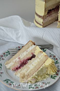 a slice of cake on a plate with a fork