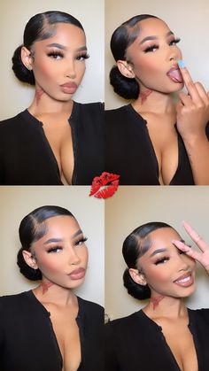 Side Afro Puff Natural Hairstyles, Hair Jewelry For Short Hair, Cute Slick Hairstyles For Curly Hair, Simple Slick Hairstyles, Slicked Curly Hair Hairstyles, Slick Baddie Hairstyles, Peinados Con Baby Hair, Hairstyle Baddie, Side Part Bun