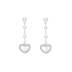 Radiant Romance Heartfelt Shell Pearls 925 Sterling Silver Dangle Earrings Elevate your elegance with our Radiant Romance Heartfelt Shell Pearls 925 Sterling Silver Dangle Earrings. These exquisite earrings are designed to capture the essence of timeless beauty and radiant charm, making them a perfect addition to any jewelry collection. Key Features: Main Stone: Shell Pearl Main Stone Quantity: 8 Earring Size: 37mm Metal Material: Solid 925 Sterling Silver Metal Electroplating: Rhodium Earring Backs: Rubber Total Weight: 1.79g Benefits: Timeless Elegance: The shell pearls exude a classic beauty that never goes out of style. High-Quality Materials: Crafted from solid 925 sterling silver with rhodium electroplating, these earrings promise durability and long-lasting shine. Comfortable Fit: L Elegant Nickel Free Double Heart Jewelry, Elegant Nickel-free Double Heart Jewelry, Elegant Silver Earrings With Heart Charm, Elegant Silver Dangle Heart Earrings, Elegant Hypoallergenic Double Heart Jewelry, Sterling Silver Heart Beads Dangle Jewelry, Elegant Nickel-free Dangle Heart Earrings, Elegant Nickel-free Heart Dangle Earrings, Elegant Sterling Silver Jewelry With Heart Beads