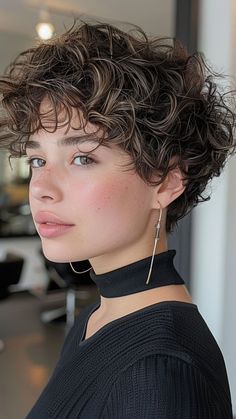 24 Curly Hairstyles for Round Faces to Rock Your Look Pixy Haircuts Curly, Pixie Haircut For Round Faces Curly, Extremely Short Curly Hair, Short Curly Hair On Round Faces, Asymmetrical Pixie Curly, Short Curly Haircuts For Oval Faces, Long Pixie Curly Hair, Short Curly Hair Cuts For Round Faces, Curly Pixie Cuts Round Face Curls