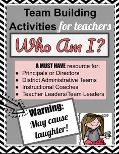 Team Building Activities for Teachers, Who Am I? by Much Better Than Yesterday Teacher Games For Staff, Team Building Activities For Teachers, Teacher Team Building Activities, Teacher Team Building, Teachers Lounge Makeover, Activities For Teachers, Elementary School Principal, Elementary Principal, School Buildings