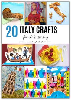 Art Projects From Around The World, Brazil Art Projects For Kids, France Arts And Crafts For Kids, Italian Heritage Month Activities, Art In Italy, Italy Projects For Kids, Italian Activities For Kids