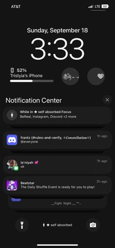 an iphone screen showing the notifications for someone's upcoming event, and what they are