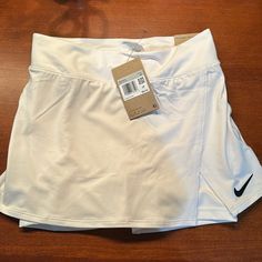 Nwt Nike Tennis Skirt, Was Just Too Small For Me! Nike White Tennis Skirt For Spring, Nike Short Lined Skirt, Nike White Skort For Spring, Fitted White Nike Skirt, Nike White Lined Skirt, Nike White Skirt For Summer, Nike White Summer Skirt, Nike White Casual Skort, Nike White Skirt For Spring