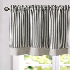 PRICES MAY VARY. Ready Made Valance: Package includes 1 piece rod pocket valance. Panel measures 50"W x 18"L. Each linen curtain panel features with 1" + 2" rod pocket which can suit with standard curtain rod. Stripe Pattern: Stylish and versatile, this valance offers everything you need to create the retro chic, country farmhouse home. Bring a refreshing feel to any setting with the stylish stripes and linen-like look of Vangao valance. Room Darkening: Flax linen double layer valance curtains d Farmhouse Valances, Farmhouse Valance, Valances For Living Room, Linen Valances, Window Toppers, Farmhouse Window, Basement Windows, Farmhouse Windows, Kitchen Valances