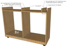 the plans for a diy bookcase are shown in this image, with instructions on how to build it