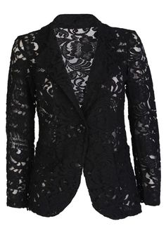 Lace Blazer Jacket, Clothes Uk, Black Lace Shirt, Gilet Crochet, Rocker Girl, Lace Blazer, Cheap Clothing, Cheap Clothes Online, Kitenge