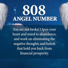 an angel number with the words, you are not broke open your heart and mind to abundance