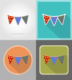 flags for celebration flat icons vector illustration Flat Icons, Flat Icon, Illustration Vector, Vector Icons, Vector Illustration, Royalty Free