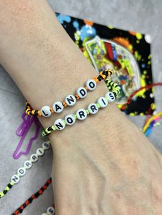 Fully customised f1 bracelet choose your colourschoose a name Formula One Bracelet, Formula 1 Friendship Bracelet, Lando Norris Bracelet