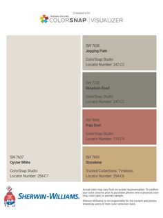 the color scheme for sherylin williams's new paint collection, colorsnap visualizer