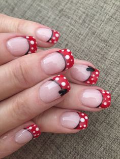 Disney nails, Minnie inspired Disney nails Kutek Disney, Disney Nails