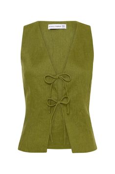 Elfie Top Palm Green - Faithfull the Brand AU Palm Green, Linen Vest, Fashion City, Post Grad, Olive Skin, Linen Summer, Faithfull The Brand, Mode Inspo, Spring 2023