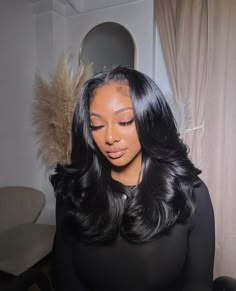 Frontal Wig Hairstyles, Protective Hairstyles Braids, Sew Ins, Dope Hairstyles, Hair Laid, Long Black Hair, Hair Life, Front Lace Wigs Human Hair, Middle Part