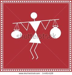 an image of a woman balances on two balls in front of a red background