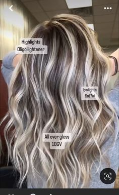 Blonde With Partial Lowlights, Blonde Highlight With Brown Lowlights, Slant Bob Hairstyles, Grey Blending Highlight Lowlight, Winter Hair Color To Hide Grey, Full Highlight With Lowlights, Heavy Low Lights In Blonde Hair, Long Blonde And Brown Hair, Cool Toned Blonde With Lowlights