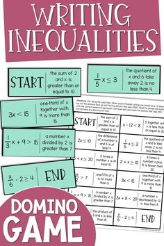 Writing Inequalities Domino Game