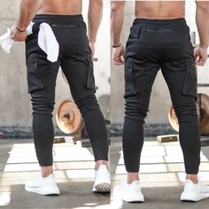 Men’s Fitness Pants - Helsey Quintoe Workout Gear Men, Mens Athletic Fashion, Men Athletic Wear, Husband Clothes, Mens Workout Pants, Black Suit Men, Full Workout, Men’s Fitness, Fitness Pants