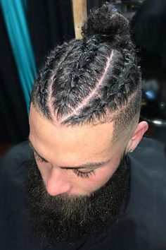 Man Bun Braids Are The Newest Trend In Men Hair Styling ★ Stylish Braids, Best Braid Styles, Bun Styles, Men's Hairstyles