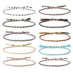 PRICES MAY VARY. FRIENDSHIP BRACELETS -- Set of 10 multicolored Friendship Strings Bracelets are perfectly woven into the soft cords, lightweight and chamring.They can be combined in hundreds of different matching methods.Each bracelet carries a powerful wish FRIENDSHIP BRACELETS -- Set of 10 multicolored Friendship Strings Bracelets are perfectly woven into the soft cords, lightweight and chamring.They can be combined in hundreds of different matching methods.Each bracelet carries a powerful wi Amazon Things, Leather Anklets, Thread Bracelet, Handmade Friendship Bracelets, Bracelet Fil, Wave Bracelet, Anklets Boho, Boho Birthday, Thread Bracelets