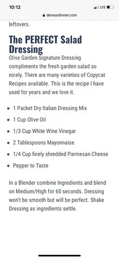 the perfect salad recipe is displayed on an iphone screen, with instructions to make it easier for