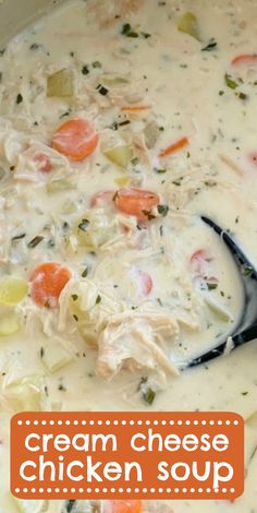 creamy chicken soup with carrots and celery