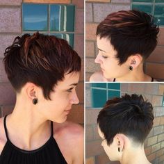 Gorgeous coloring ideas for girls with short hair! Short Brunette Hair, Hair Cuts 2017, Short Curly Hairstyles For Women, Popular Haircuts, Short Hair Balayage, Pixie Haircuts