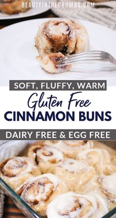 soft, fluffy, warm gluten - free cinnamon buns are the perfect breakfast treat