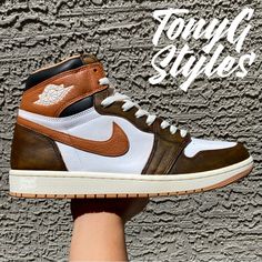 New Custom Air Jordan 1 Retro Hi *One Of The Most Sought After Shoes In The Market* *According To The Nike Sizing Chart: 12 Women’s= 10.5 Men’s* Brand New Size: 12 Women’s = 10.5 Men’s Leather Dark Brown/ Tan/ Praline/ Sail High Top Rubber Outsole Excellent Condition With Box, No Lid For The Fans Of Nike, Air Jordan, Adidas, Moschino, Under Amour, Off White, Balenciaga, Cactus Jack, Travis Scott, Forever 21, Jordan, Nasty Gal, Anthropologie, Madewell, Loft, H&M, Bape, Palace, Supreme, Fear Of Go Air Force 1 Pixel, Cactus Jack Travis Scott, Custom Air Jordan 1, Dunk Nike, Mid Jordan 1, Vapormax Nike, Nike Jordan 1 Mid, Jordan 1 Royal, Custom Air Jordan