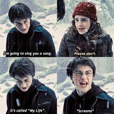 harry potter is making funny faces in the snow