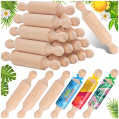 PRICES MAY VARY. 【ANOTHER WAY TO PLAY】These children's rolling pins are not only suitable for children in the kitchen, but can also be used as toys where children can draw on their surfaces and use them to play with plasticine. 【WIDELY APPLICABLE】You can decorate the small rolling pin with ribbons, ropes and other accessories to turn them into delicate and elegant handmade decorations. You can also use them as farmhouse home decorations, tiered tray decorations, party table decorations, etc. 【NA Wooden Tiered Tray, Mini Rolling Pins, Birthday Goodie Bags, Halloween And Christmas, Rolling Pins, Handcrafted Decor, Party Table Decorations, Kitchen Baking, Elegant Decor