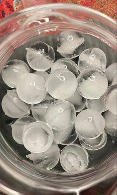 ice cubes are in a bowl with water