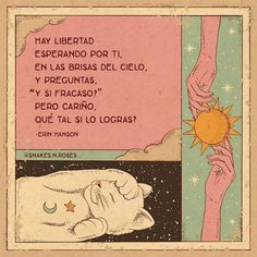 an image of a hand reaching out to another hand with the sun above it in spanish