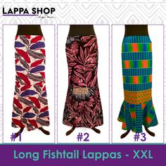 Lappas, also called African wrap skirts, are perfect for African dance and everyday wear.  Long lappas are 40 inches long, straight at the top, with a fishtail bottom. Lappas are great on the African dance floor because they move and flow, accentuating your movements. They can also be worn for any day-to-day look. Dress it up or down for a unique style on any occasion. Skirts are made with darts in the waist and waist ties to make them comfortable and adjustable to different body types. (skirt should overlap when wrapped) *There may be minor variations in width or length Care: Machine wash in cold water, tumble dry, and iron as needed. African Wrap Skirt, African Dance, Wrap Skirts, Dance Skirt, Dance Floor, Wrap Skirt, Waist Tie, Body Types, Labour Day