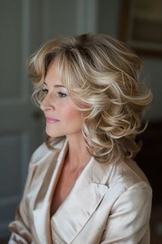 17 Simple & Stunning Hairstyles for the Mother of the Bride Mother Of The Bride Blowout, Wedding Hair Down Mother Of Bride, Wedding Hairstyles Mob, Mother Of The Bride Hair Shoulder Length Wedding Hairstyles, Dugačke Haljine, Mother Of The Bride Hair Shoulder Length, Mother Of The Groom Hairstyles Medium