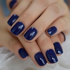 Fake Gel Nails, Full Nail Tips, Finger Nail Art, Nagel Tips, Fake Nails With Glue, Blue Nail, False Nail, Short Acrylic Nails, Artificial Nails