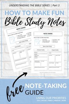 the bible study notes for kids and adults