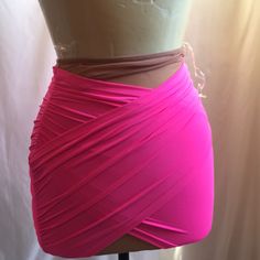 Nwt Size Small Spandex Nude Under Mesh Pink Fitted High-waist Mini Skirt, Pink Fitted High Waist Mini Skirt, High Waist Stretch Swim Skirt For Party, Fitted High Waist Pink Mini Skirt, Pink Stretch Elastane Skirt, Pink High Waist Mini Skirt For Night Out, Pink Elastane Bottoms For Night Out, Club Stretch Mini Skirt With Lining, High Waist Pink Mini Skirt For Night Out