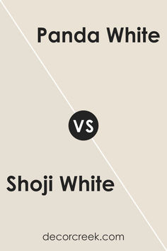 the words panda white and shoji white are shown in two different font styles, one is