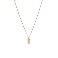 Dainty Charm Necklaces With Rectangular Pendant, Classic Necklaces With Adjustable Chain And Rectangular Pendant, Everyday Initial Pendant Necklace With Delicate Chain, Everyday Pendant Initial Necklace With Delicate Chain, Everyday Delicate Chain Necklace With Initial Pendant, Minimalist Initial Pendant Necklace With Delicate Chain, Classic Necklace With Adjustable Chain And Rectangular Pendant, Minimalist Gold Sterling Silver Initial Necklace, Minimalist Yellow Gold Initial Necklace With Delicate Chain