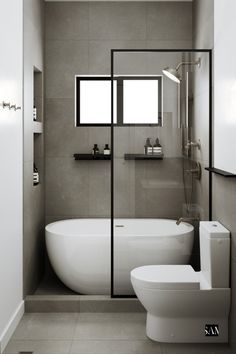 a bathroom with a tub, toilet and sink