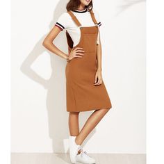 Sleeveless Pocket Elastic Midi Dress Female Dress, Sleeveless Skirt, Mid Calf Dresses, Drawstring Dresses, White Day, Ribbed Dress, Women's Robe, Dress Spring, Khaki Dress